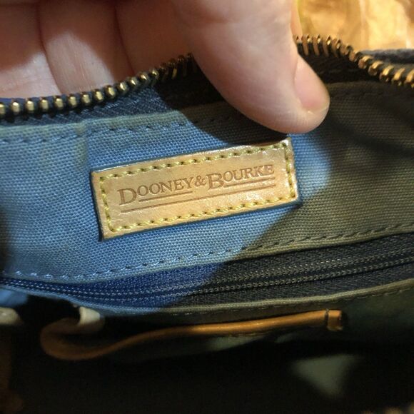 Dooney & Bourke Chic Handbag Monogram Logo Blue Mini Hobo Purse Zipper Petite - Picture 3 of 8